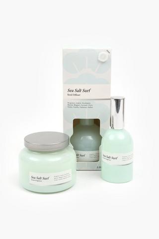 Sea Salt Glass Candle, 9x7cm