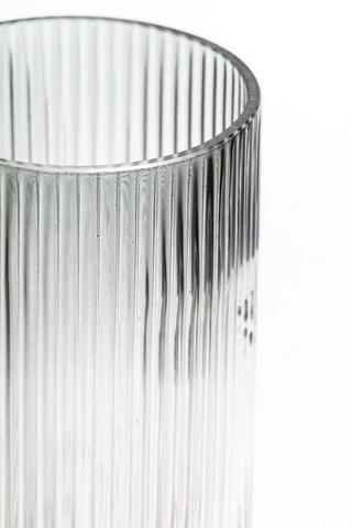 Flute Rib Glass Vase, 10x32cm