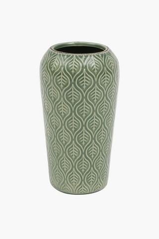 Warwick Embossed Ceramic Vase, 12x21cm