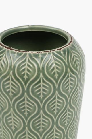 Warwick Embossed Ceramic Vase, 12x21cm