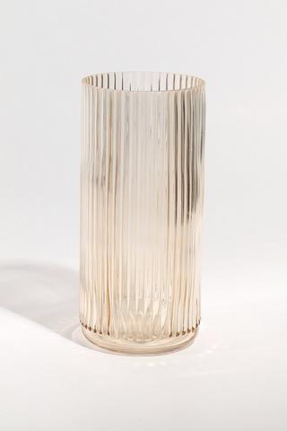 Frosted Ribbed Vase, 12x15cm
