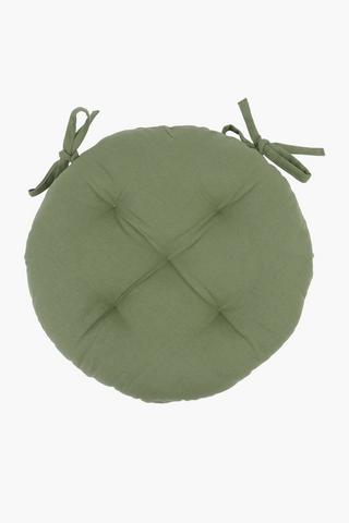 Plain Round Cotton Chair Pad, 40cm