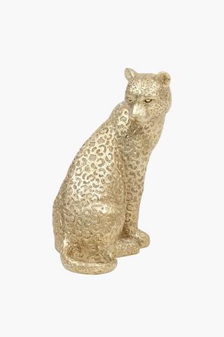 Golden Leopard Statue, 21x30cm