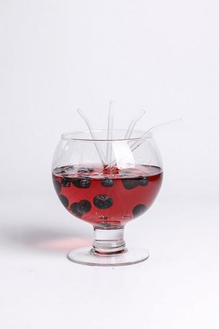 Glass Fish Bowl And Straw Set