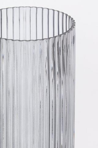 Frost Ribbed Glass Vase, 12x15cm