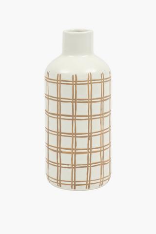 Checkered Ceramic Vase, 10x24cm