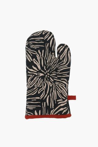 Abstract Printed Cotton Single Oven Glove