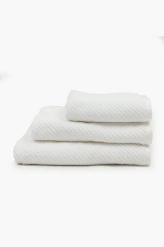 Diagonal Textured Cotton Hand Towel