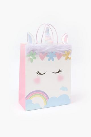 Faux Fur Unicorn Gift Bag Medium