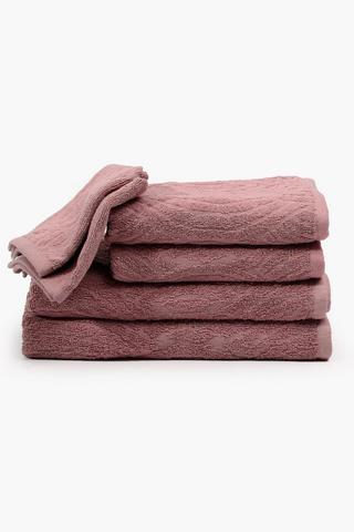 6 Pack Geometric Textured Cotton Towel Set