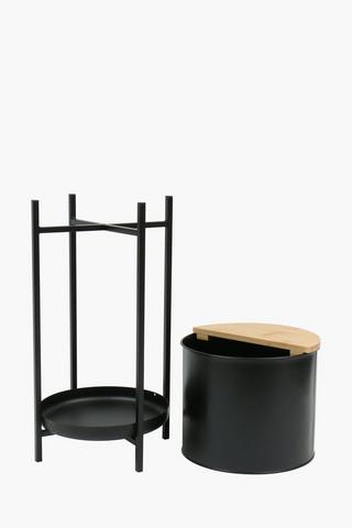 Metal Ice Bucket On Stand