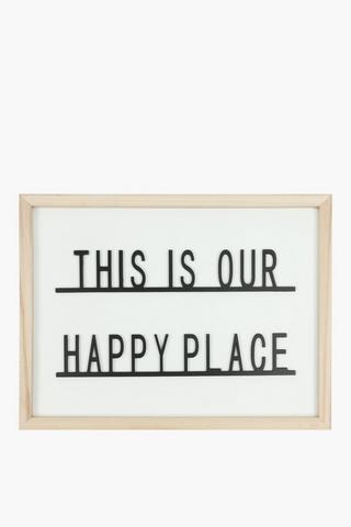 Happy Place Hanging Sign, 30x40cm