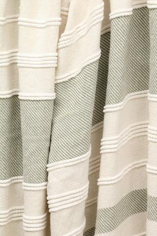 Woven Stripe Polycotton Throw, 140x180cm