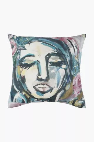 Printed Angelica Portrait Scatter Cushion, 50x50cm