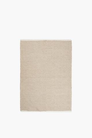 Cotton Jacquard Daru Rustic Geometric Rug, 68x115cm