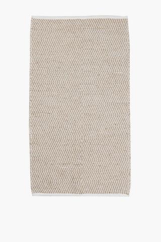 Cotton Jacquard Daru Rustic Geometric Rug, 90x150cm