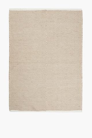Cotton Jacquard Daru Rustic Geometric Rug, 120x170cm