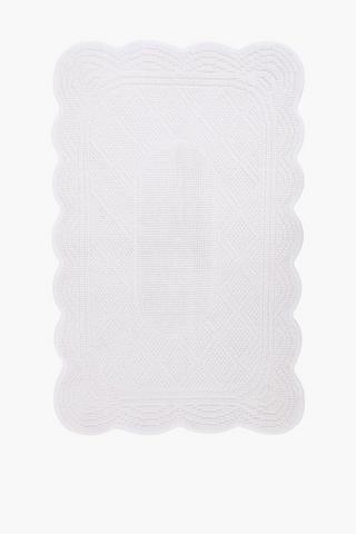 Jacquard Scalloped Cotton Bath Mat