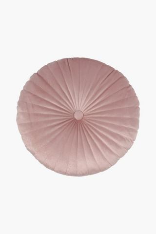 Velvet Button Round Scatter Cushion, 40cm