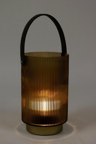 Glass Ribbed Lamp, 14x23cm