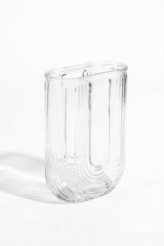 U-shaped Glass Vase, 13x18cm