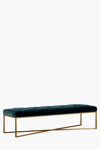 Deep Button Velvet Bench