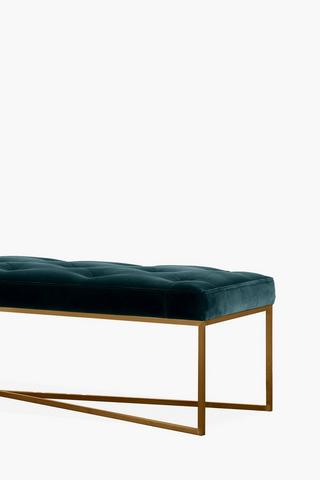 Deep Button Velvet Bench
