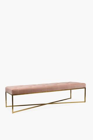 Deep Button Velvet Bench