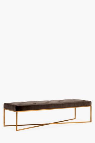 Deep Button Velvet Bench