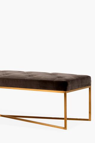 Deep Button Velvet Bench