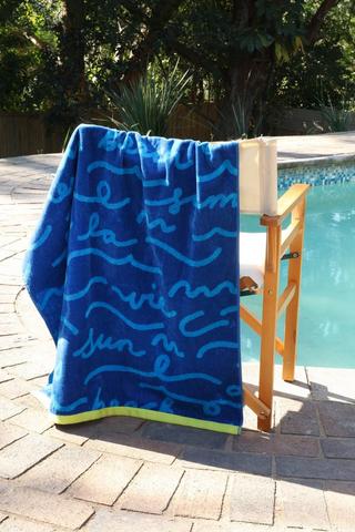 Cotton Jacquard Waves Cool Beach Towel, 85x160cm