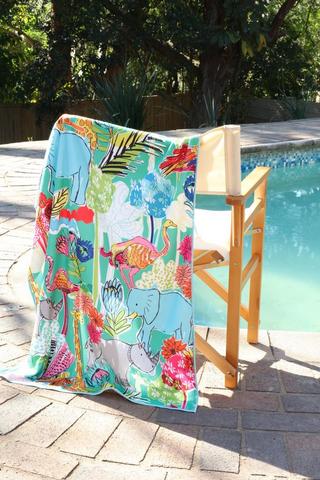 Microfibre Figurative Safari Beach Towel, 70x130cm