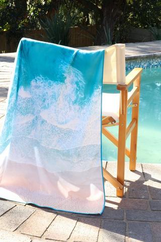 Microfibre Ocean Waves Beach Towel Large, 80x150cm