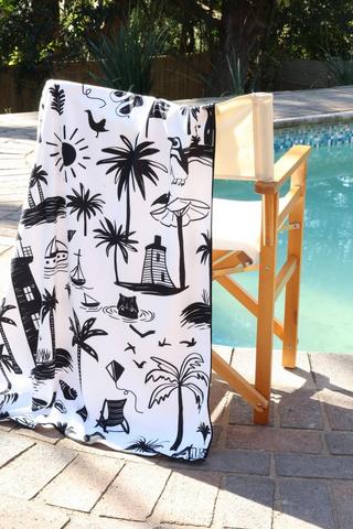 Microfibre Chillin Beach Towel, 80x150cm