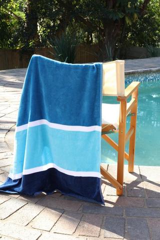 Cotton Jacquard Stripe Beach Towel, 85x160cm