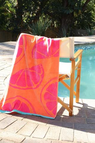 Cotton Jacquard Grapefruit Beach Towel, 85x160cm