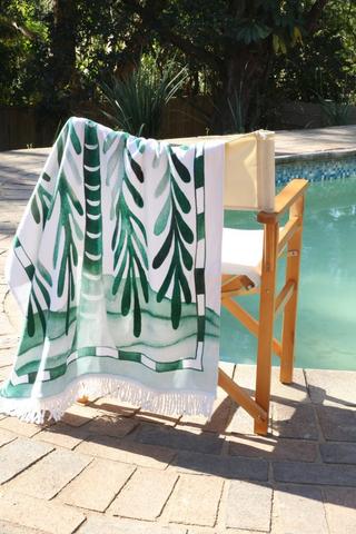 Cotton Fringe Rylan Botanic Beach Towel, 90x150cm