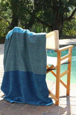 Cotton Beach Blanket Cool Stripe, 165x175cm
