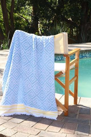 Cotton Hammam Geometric Beach Towel, 85x160cm