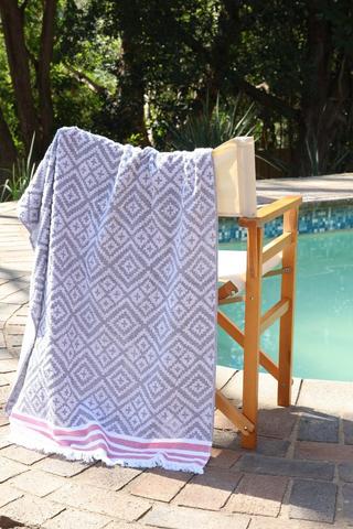 Cotton Hammam Geometric Beach Towel, 85x160cm