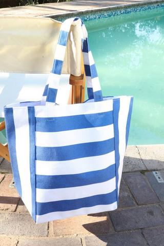 Polycotton Cabana Stripe Beach Bag, 40x50cm