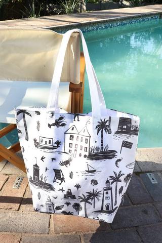Polycotton Chillon Coastal Beach Bag, 40x50cm