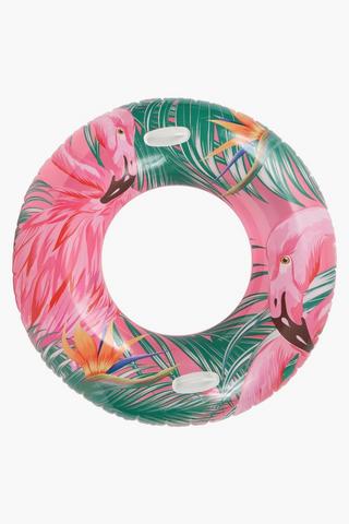 Pool Inflatable Tropical Flamingo Swim Ring, L90xw90xh30cm