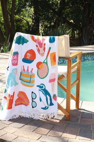 Cotton Fringe Rayburn Urban Beach Towel, 90x150cm