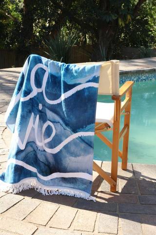 Cotton Fringe Sea La Vie Coastal Beach Towel, 90x150cm