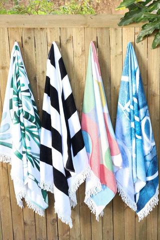 Cotton Fringe Jonesy Abstract Beach Towel, 90x150cm