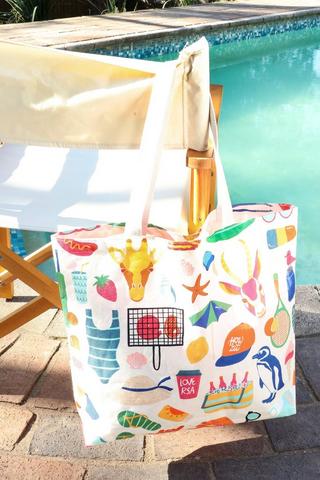 Printed Rayburn Beach Bag, Small