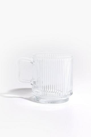 Embossed Glass Mug, 370ml