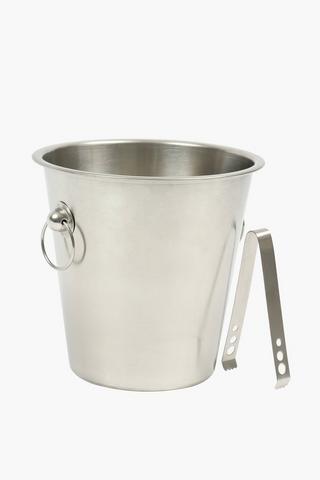 Stainless Steel Ice Bucket With Tongs