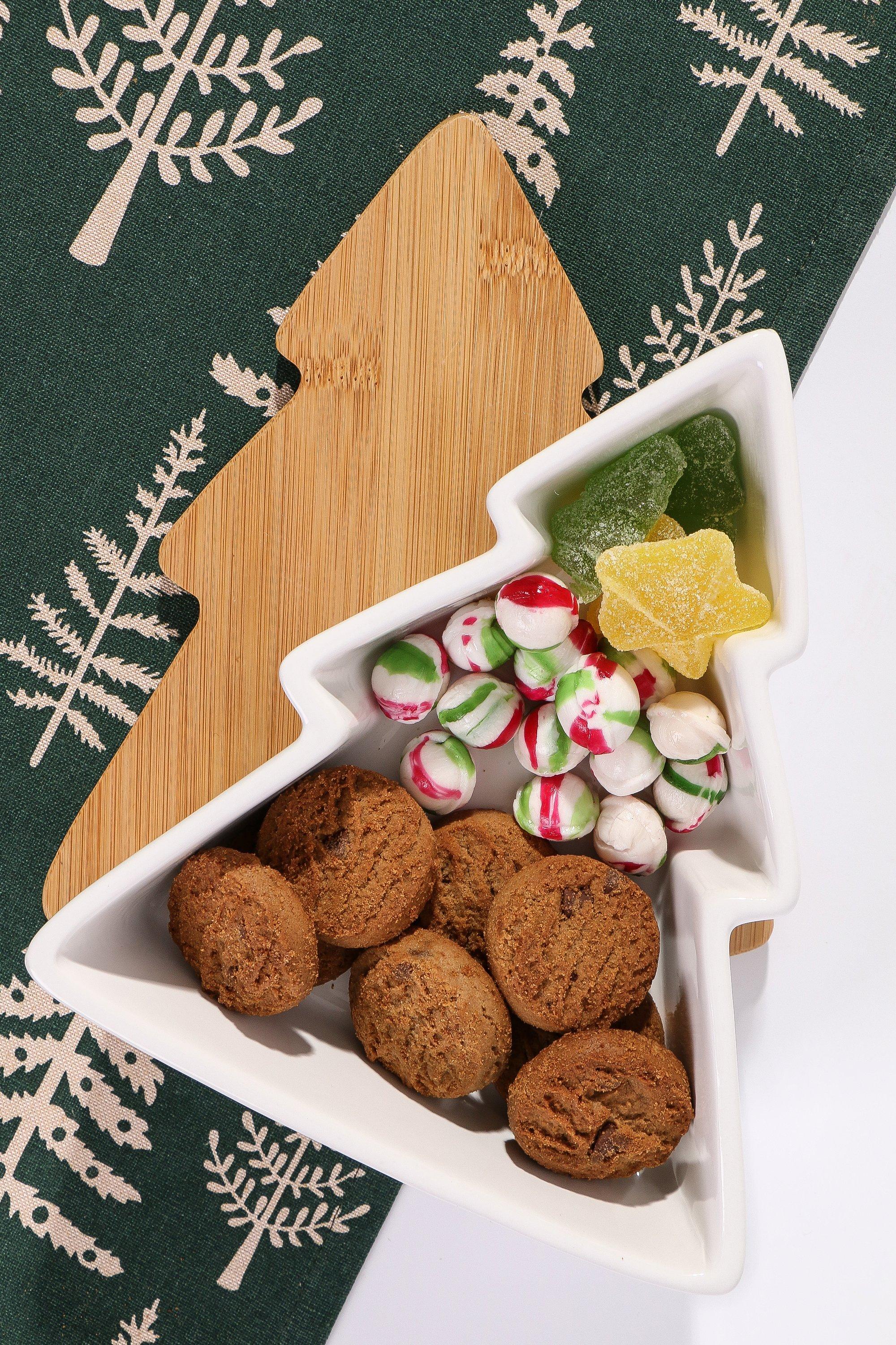 Bamboo Lid Festive Tree Bowl